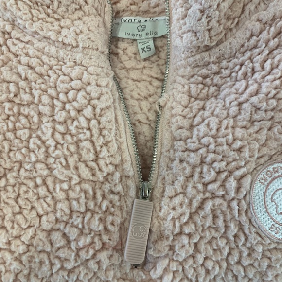 Ivory Ella Teddy Fleece pullover zip Womens Size XS light pink - Picture 4 of 4